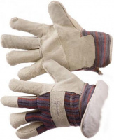 Перчатки утепленные спилковые комбинированные "ТАЙГА" на искусственном меху (говяжий спилок)