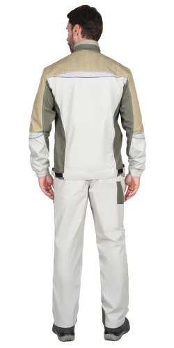 Костюм СИРИУС-КАСПИЙ куртка, брюки, молочный с оливой, песочным и СОП