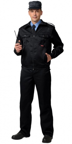 Костюм "Альфа" куртка, брюки (тк.смесовая) черный