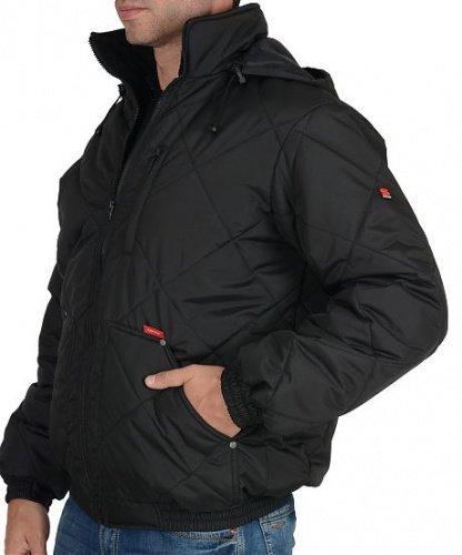 Куртка "ПРАГА-Люкс" мужская, с капюшоном, черный