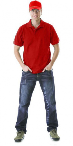 Рубашка-поло короткие рукава красная