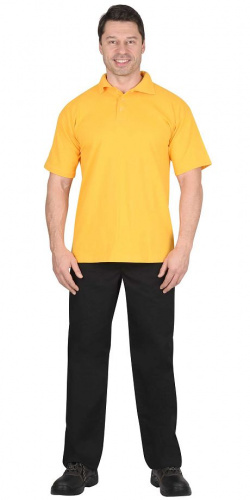 Рубашка-поло короткие рукава ярко-желтая