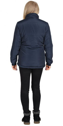 Куртка "SNOW" синяя с бежевым на подкладке флис